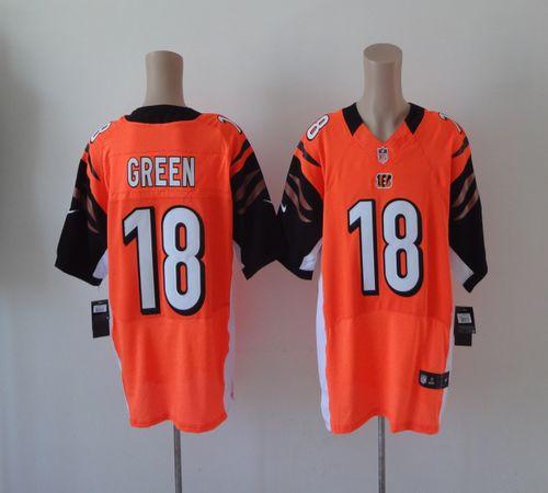 Nike Orange Cincinatti Bengals 18 Green NFL Elite Jersey